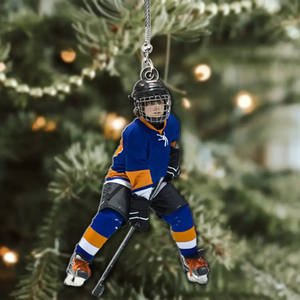 Ice Hockey Christmas Ornaments Custom Photo Personalized Acrylic Ornament For Ice Hockey Lovers