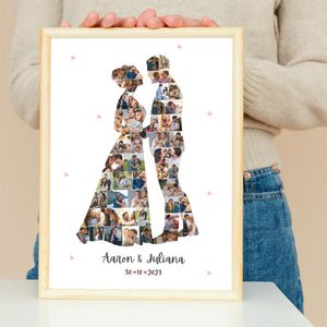 Personalized Couples Photo Collage Canvas Poster, Valentine’s Day Gift, Anniversary DIY