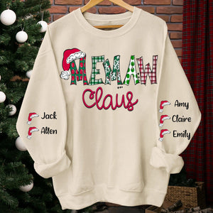 Personalized Mimi, Grandma Claus Christmas And Grandkids Sweatshirt