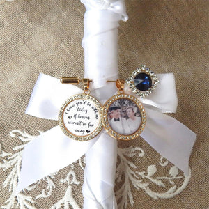 Personalized Photos & Quotes Memory Charm To Attach To Bride Bouquet Gift For Wedding