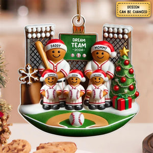 Baseball Family On Field Sport Lover Personalized Acrylic Ornament