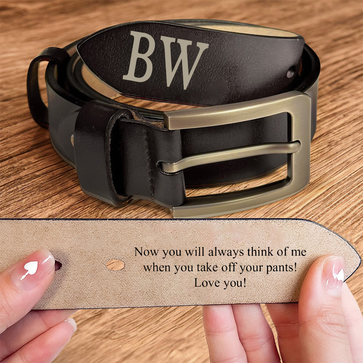 Personalized Engraved Leather Belt-Carved leather belt - Valentine's Day Gift- Anniversary Gift