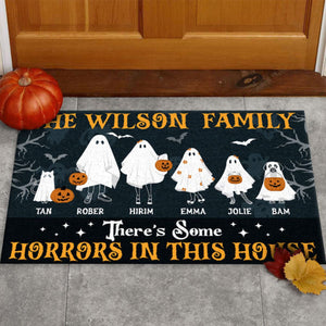 Halloween Family Horrors In This House - Personalized Doormat