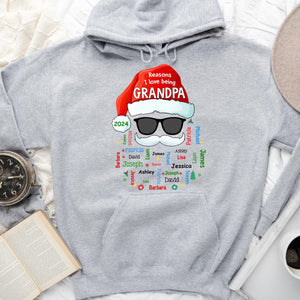 Grandpa Claus Name Word Art Personalized Christmas Hoodie