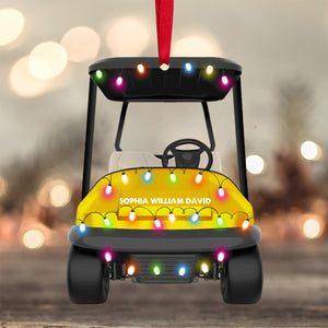 Gift for Golfers - Driving A Golf Cart Personalized Christmas Acrylic Ornament