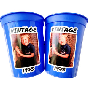 Personalized Colorful Vintage Plastic Cups Party Decorations