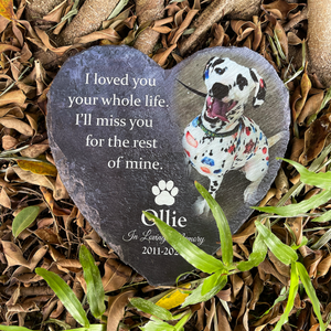 I'll Miss You For The Rest of Mine Personalized Heart Shape Memorial Stone