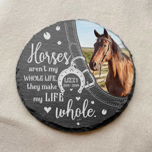 In Memory of Horse Photo Slate, Personalized Stone Slate Gift For Horse Lover