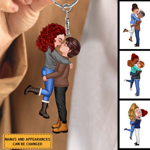 Winter Christmas Couple Personalized Acrylic Keychain