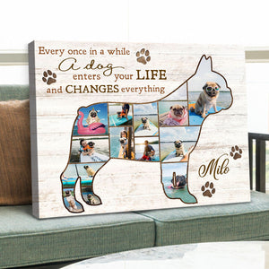 Best Bulldog Personalized Photo Collage Canvas Gift For Dog Lover