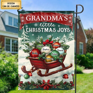 Christmas Gifts Grandma's Little Merry Personalized Garden Flags Winter Decorations