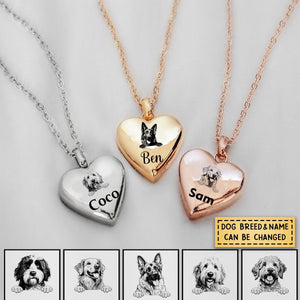 Personalized Tiny Heart Cremation Ash Urn Pendant Necklace Memorial Gift For Dog/Pet Lovers