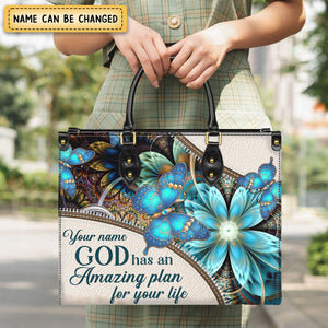 God Has An Amazing Plan For Your Life - Personalized Leather bag with Your Name