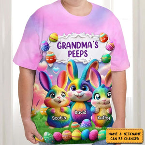 Personalized Easter Gift Rainbow Bunny Grandma's T-Shirt