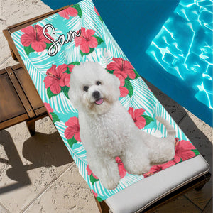 Personalized Upload Dog Photo Beach Towel