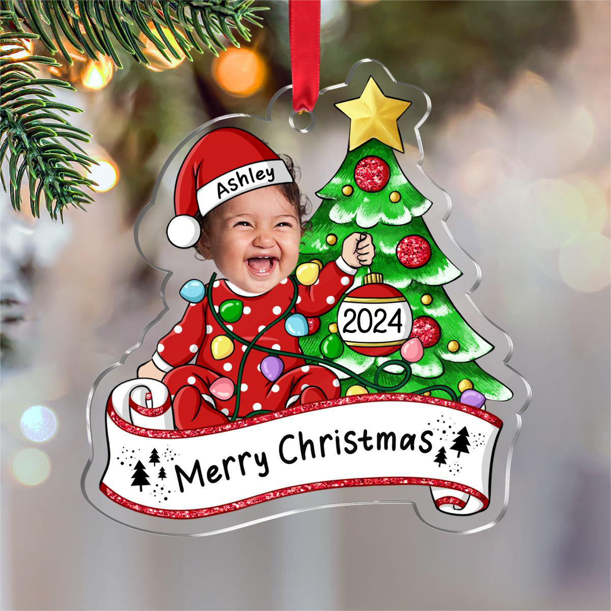 New Baby Ornament - My First Christmas Personalized Photo Ornament