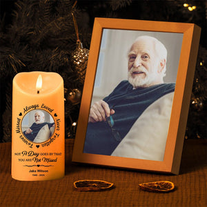 Your Wings Were Ready But Our Hearts Were Not - Personalized Memorial Photo LED Candle