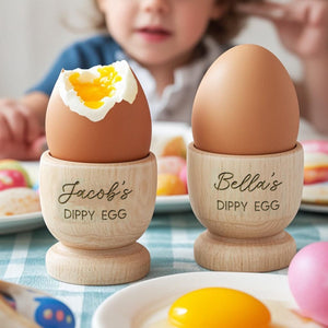 Personalized Wooden Egg Cup with Any Name, Easter Gift for Kids