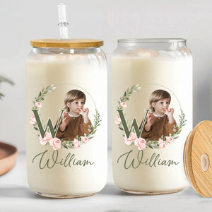 Custom Name And Photo - Personalized Photo Clear Glass Can