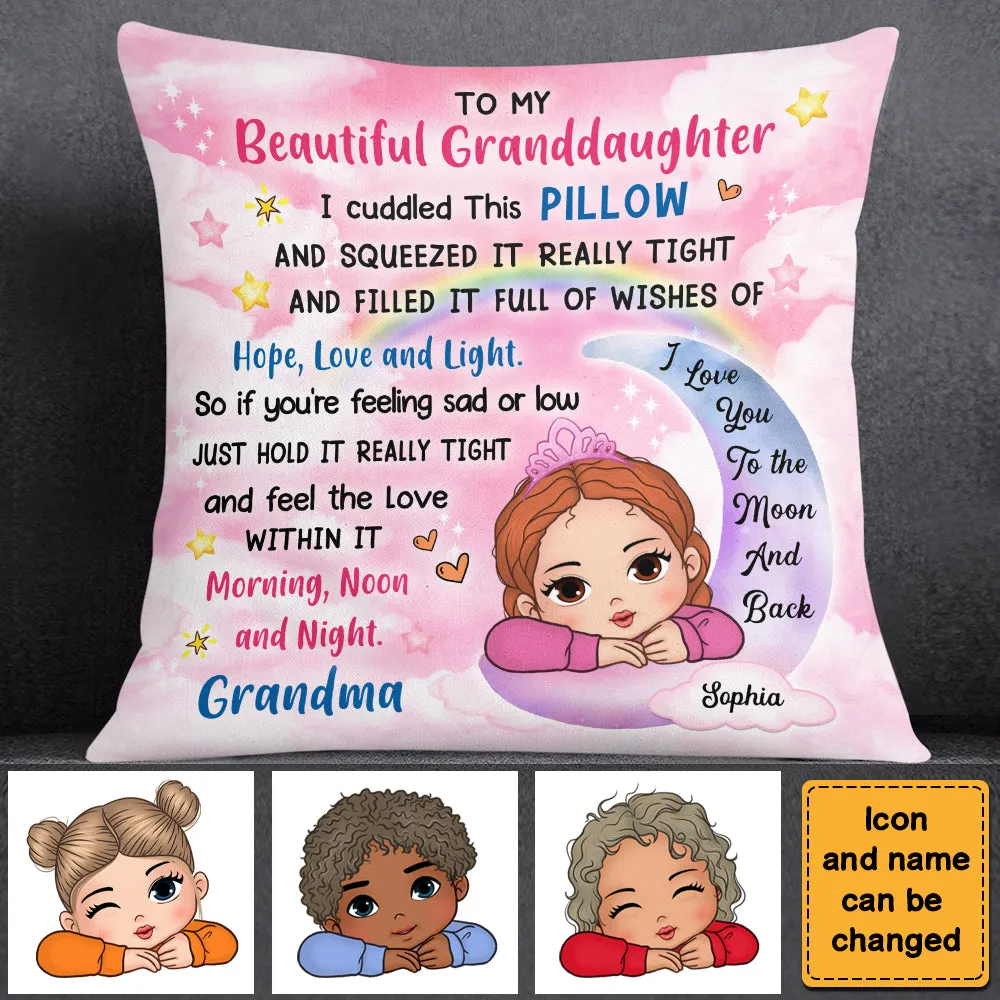 Personalized Gift For GrandKid To My Granddaughter/Grandson Moon Pillow