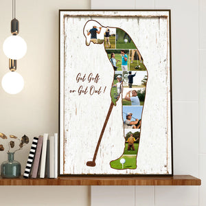 Personalized Best Golf Coaches Gift Photo Collage Canvas Poster