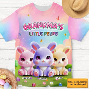 Personalized Grandma's Little Bunny Easter All-over Print T-Shirt