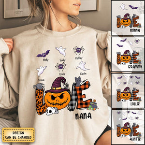 Love Halloween - Ghosts, Bats And Spiders - Personalized sweatshirt