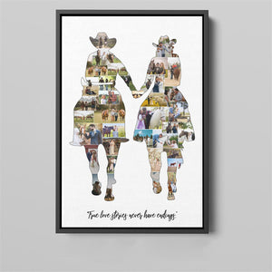 Horse Couple Themed Personalized Custom Photo Collage Poster Cowboys Cowgirls Gifts