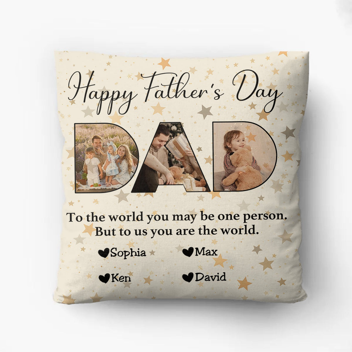 Father - To Me You Are The World - Personalized Pillow