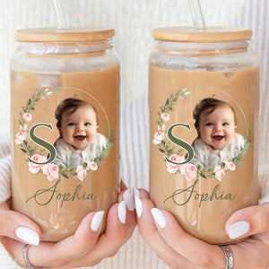 Custom Name And Photo - Personalized Photo Clear Glass Can