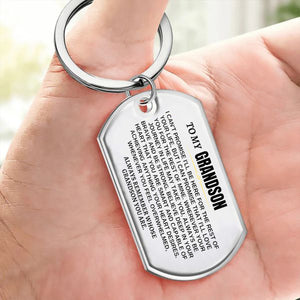 To My Grandson - Remember Whose Grandson You Are - Personalized Unique Stainless Steel Keychain