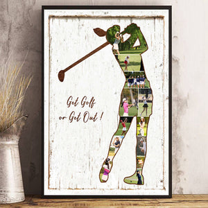 Personalized Golf Collage Canvas Poster,Golf Gifts For Women Golfer