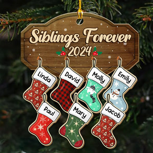 Personalized Custom Wood Ornament-Family Kid Bestie Stockings