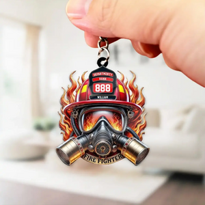 Pefect Gift For Firefighters Personalized Firefighter Helmet Keychain