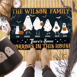 Halloween Family Horrors In This House - Personalized Doormat