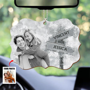 Custom Photo Our Love Story Is My Favorite Memory - Couple Personalized Ornament