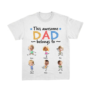 This Awesome Daddy Belongs To - Personalized Photo Pure Cotton T-Shirt