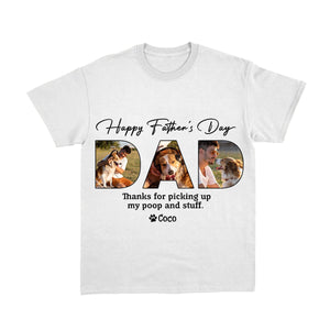 Thanks for picking up our poop and stuff- Personalized Photo Pure Cotton T-Shirt