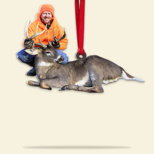 Hunting Trip Deerhunting Custom Photo Personalized Christmas Acrylic Ornament