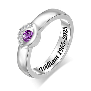 Personalized Birthstone Memorial Angel Eye Ring