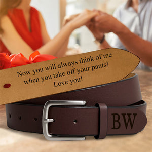 Personalized Engraved Leather Belt-Carved leather belt - Valentine's Day Gift- Anniversary Gift