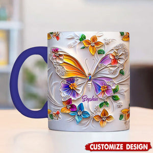 Stunning Butterfly - Personalized Butterfly Accent Mug