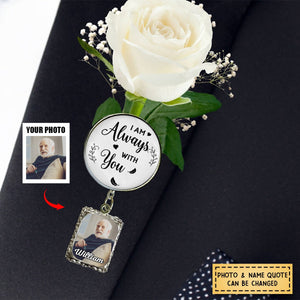 Personalized Memorial Photo Frame Charm Boutonniere Pin-Gift For Family