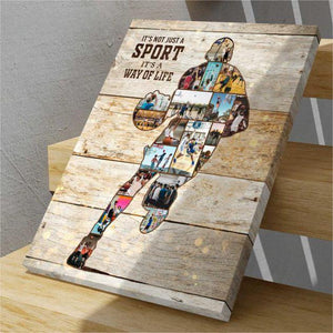 Personalized Basketball Photos Collage Canvas Gift For Coach - Girl Boy Basketball Player