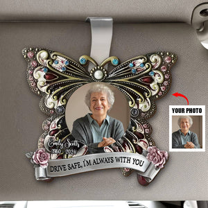 Always With You - Personalized Memorial Shaped Car Visor Clip