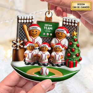 Baseball Family On Field Sport Lover Personalized Acrylic Ornament