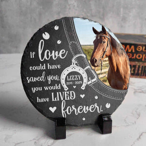 In Memory of Horse Photo Slate, Personalized Stone Slate Gift For Horse Lover