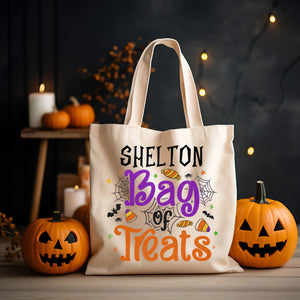 Treatment of the bag - Family Personalized Custom Tote Bag - Halloween Gift For Kid