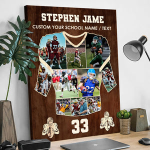 American Football Jersey Photos Collage Canvas Poster American Football Player Gift