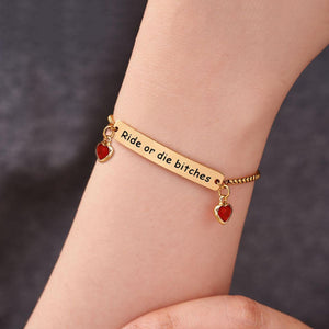 For Friend/Sister/ Bestie - Personalized Birthstones Heart Bracelet